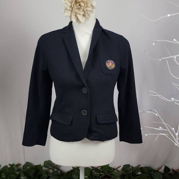 Abercrombie & Fitch Y2K Wool Blend Blazor Preppy Jacket Plaid Collar [SIZE SMALL - Picture 1 of 5